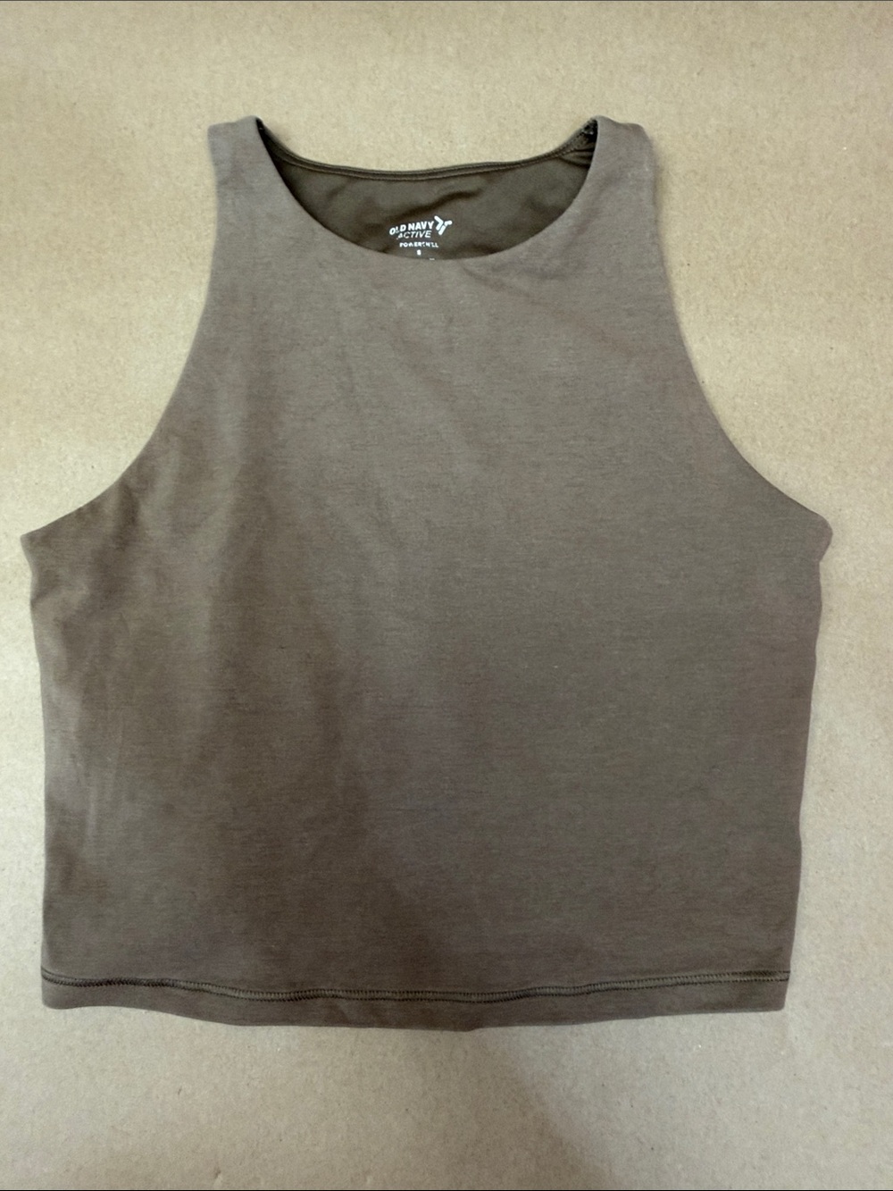 Old Navy Women's Dark Brown Ribbed Crop Tank